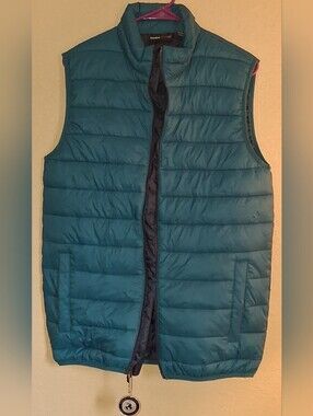 Swiss Tech Teal Quilted Puffer Vest - Sleeveless Zip Front